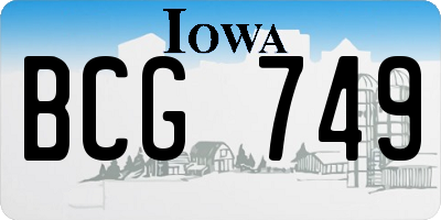 IA license plate BCG749
