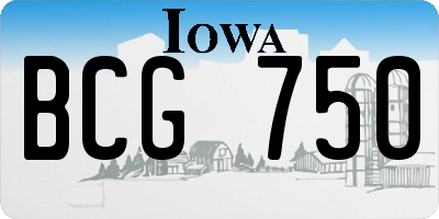 IA license plate BCG750