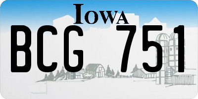 IA license plate BCG751