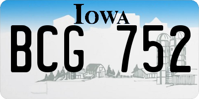 IA license plate BCG752