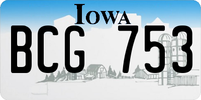 IA license plate BCG753