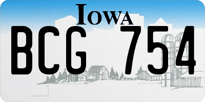 IA license plate BCG754