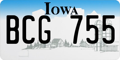 IA license plate BCG755