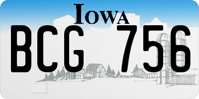 IA license plate BCG756