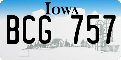 IA license plate BCG757