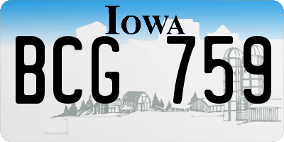 IA license plate BCG759