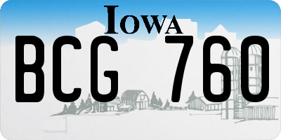 IA license plate BCG760
