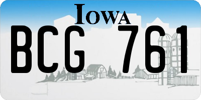 IA license plate BCG761