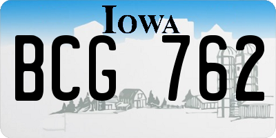 IA license plate BCG762