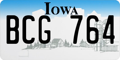 IA license plate BCG764