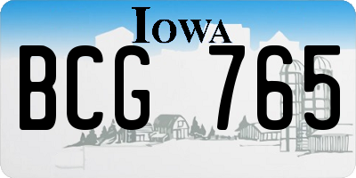 IA license plate BCG765