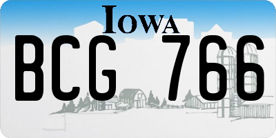 IA license plate BCG766