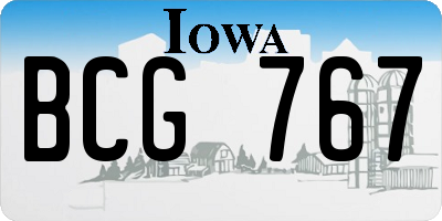 IA license plate BCG767
