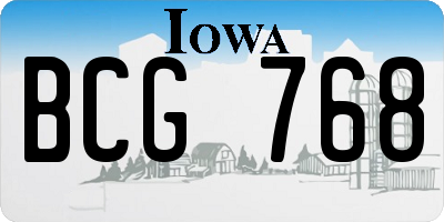 IA license plate BCG768