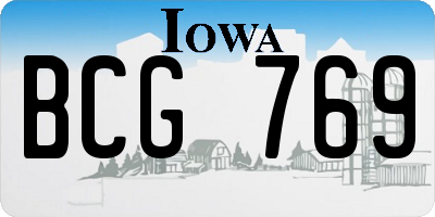 IA license plate BCG769