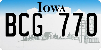 IA license plate BCG770