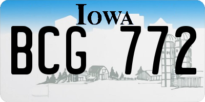 IA license plate BCG772