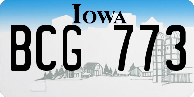 IA license plate BCG773