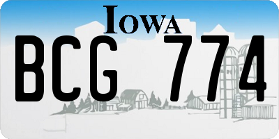 IA license plate BCG774
