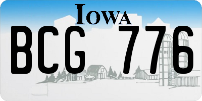 IA license plate BCG776