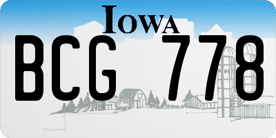 IA license plate BCG778