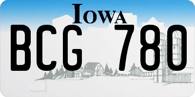 IA license plate BCG780
