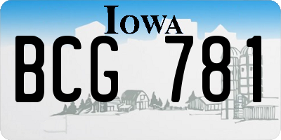 IA license plate BCG781