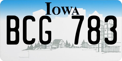 IA license plate BCG783