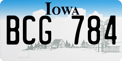 IA license plate BCG784