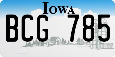 IA license plate BCG785