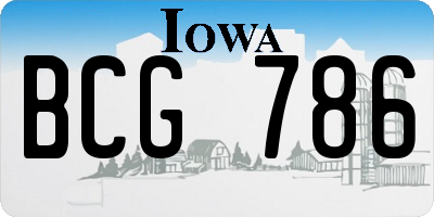 IA license plate BCG786
