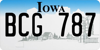 IA license plate BCG787