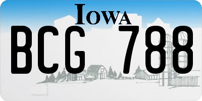 IA license plate BCG788