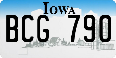 IA license plate BCG790