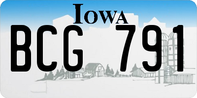 IA license plate BCG791