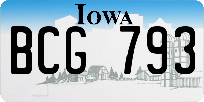 IA license plate BCG793
