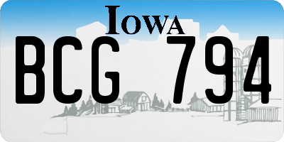 IA license plate BCG794