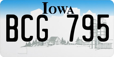 IA license plate BCG795