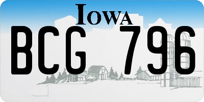 IA license plate BCG796