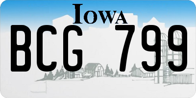 IA license plate BCG799