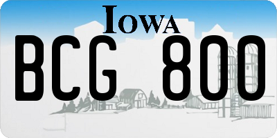 IA license plate BCG800