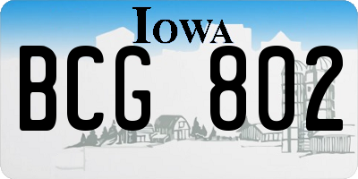 IA license plate BCG802