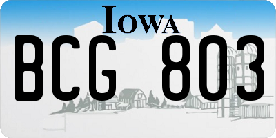 IA license plate BCG803