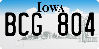 IA license plate BCG804