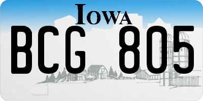 IA license plate BCG805