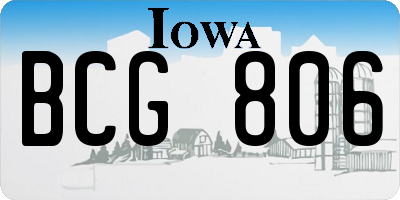 IA license plate BCG806