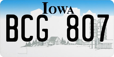 IA license plate BCG807