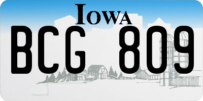 IA license plate BCG809