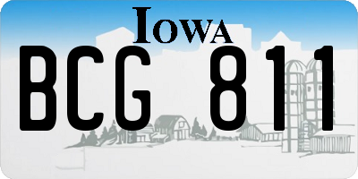 IA license plate BCG811