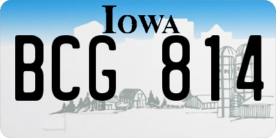 IA license plate BCG814